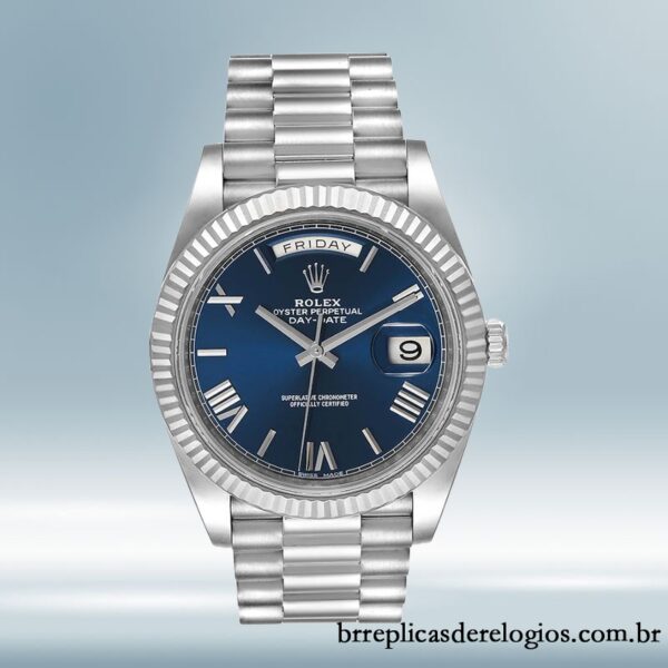 Rolex Day-Date masculino 40mm m228239-0007 Pulseira do Jubileu mostrador azul - Imagem 2