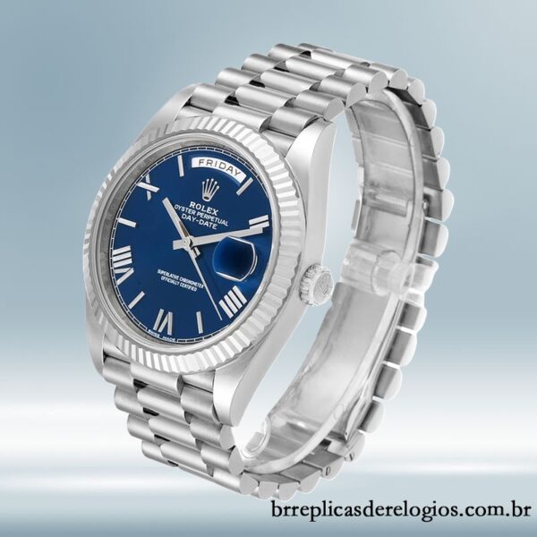 Rolex Day-Date masculino 40mm m228239-0007 Pulseira do Jubileu mostrador azul - Imagem 3