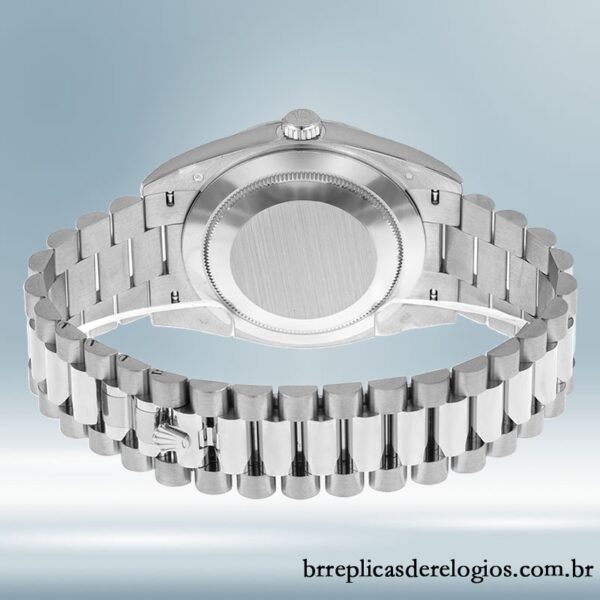 Rolex Day-Date 40mm 228349BKDP masculino Tom prata Pulseira - Image 3