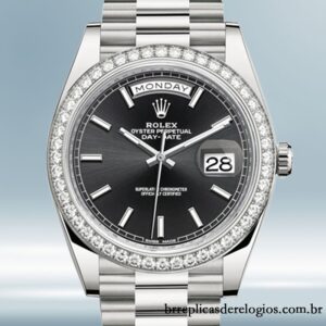 Rolex Day-Date masculino 40mm 228349BKSP Automático Pulseira do Jubileu