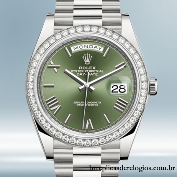 Rolex Day-Date 228349GNRP masculino 40mm Automático Mostrador Verde