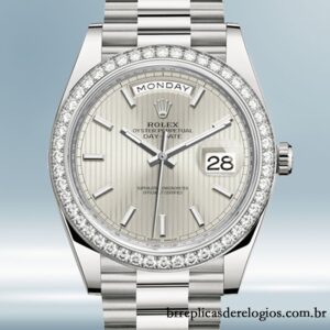 Rolex Day-Date masculino 228349SSP 40mm Tom prata Automático