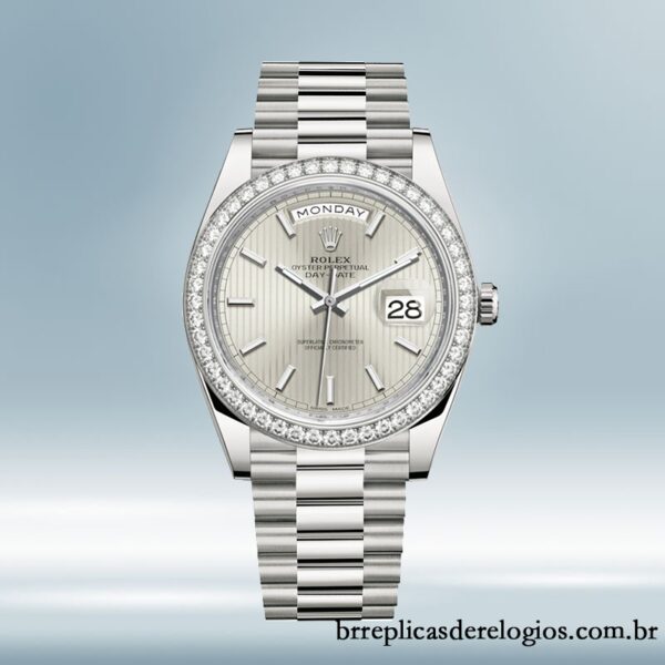 Rolex Day-Date masculino 228349SSP 40mm Tom prata Automático - Image 2