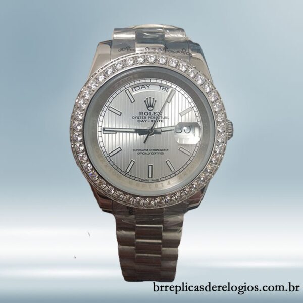 Rolex Day-Date masculino 228349SSP 40mm Tom prata Automático - Image 4