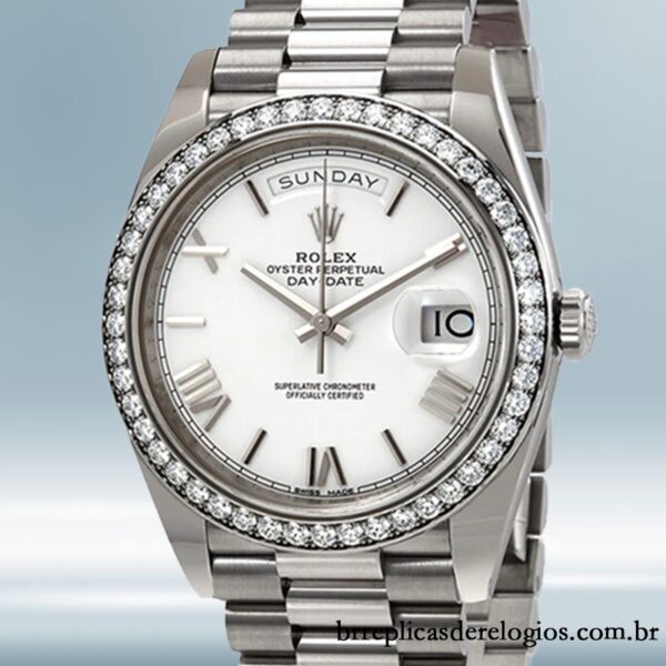 Rolex Day-Date 40mm masculino 228349WRP mostrador branco
