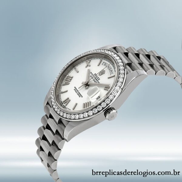 Rolex Day-Date 40mm masculino 228349WRP mostrador branco - Imagem 3