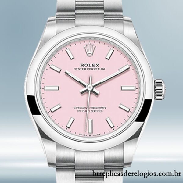 Rolex Oyster Perpetual Senhoras m277200-0009 31mm Mostrador Rosa Tom prata
