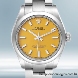 Rolex Oyster Perpetual Senhoras m277200-0005 31mm mostrador amarelo pulseira de ostra