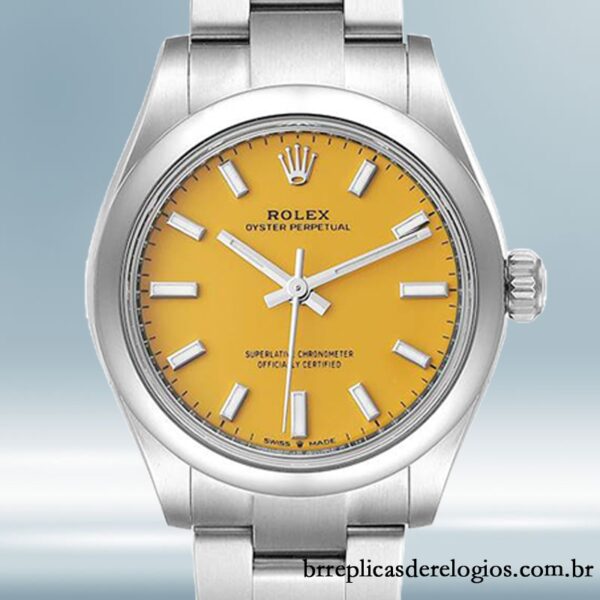 Rolex Oyster Perpetual Senhoras m277200-0005 31mm mostrador amarelo pulseira de ostra