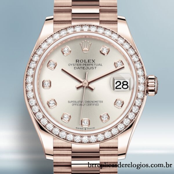Rolex Datejust Senhoras 31mm m278285rbr-0030 pulseira do presidente