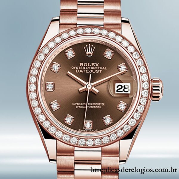 Rolex Datejust Senhoras 28mm 279135rbr-0017 Rosa Dourado Pulseira Presidente/Pulseira Jubileu