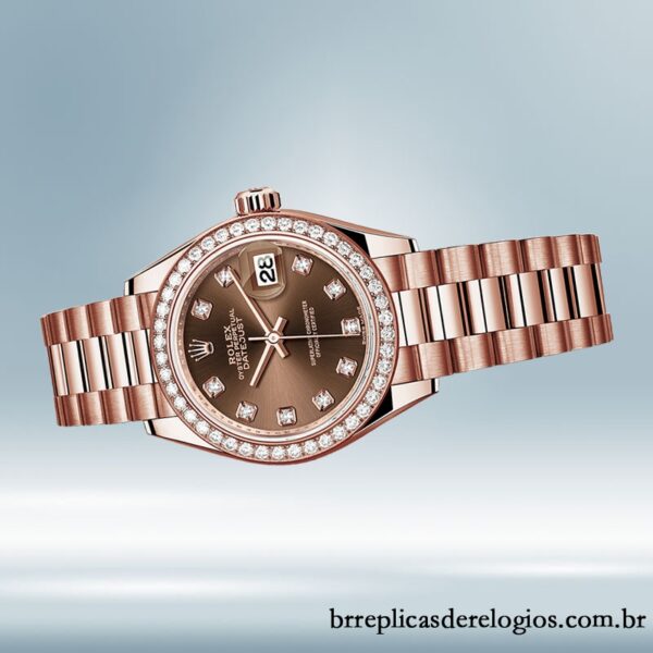Rolex Datejust Senhoras 28mm 279135rbr-0017 Rosa Dourado Pulseira Presidente/Pulseira Jubileu - Image 3