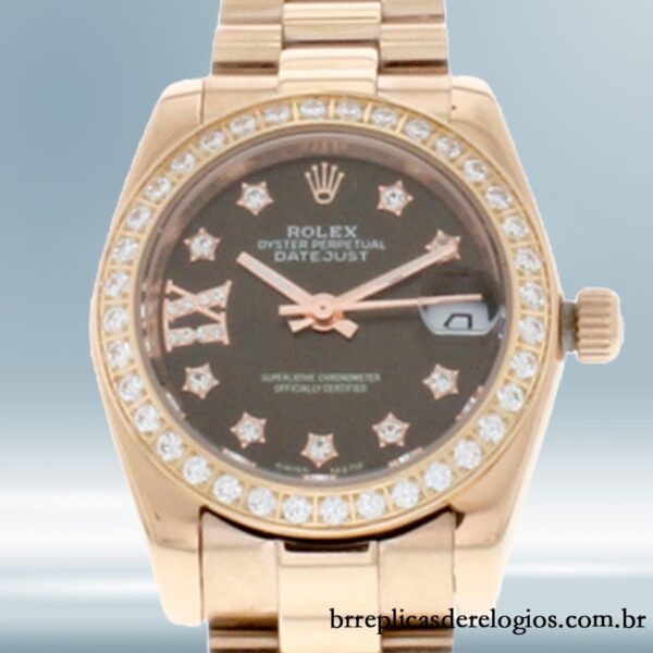Rolex Datejust 28mm m279135rbr-0001 Senhoras Mostrador Diamante Chocolate