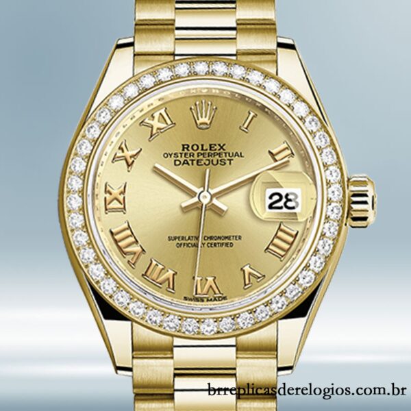 Rolex Datejust Senhoras 28mm m279138rbr-0021 pulseira do presidente mostrador champanhe