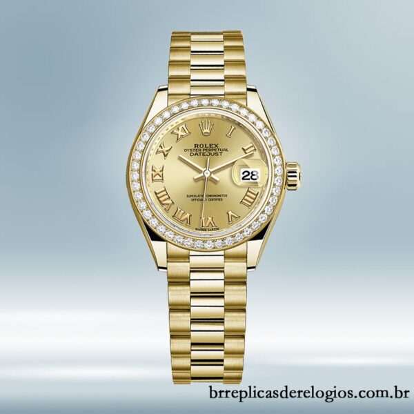 Rolex Datejust Senhoras 28mm m279138rbr-0021 pulseira do presidente mostrador champanhe - Image 2