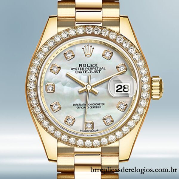 Rolex Datejust m279138rbr-0015 28mm Senhoras Mostrador Madrepérola