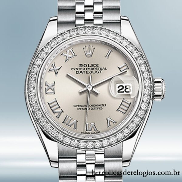 Rolex Datejust Senhoras m279384rbr-0009 28mm Tom prata