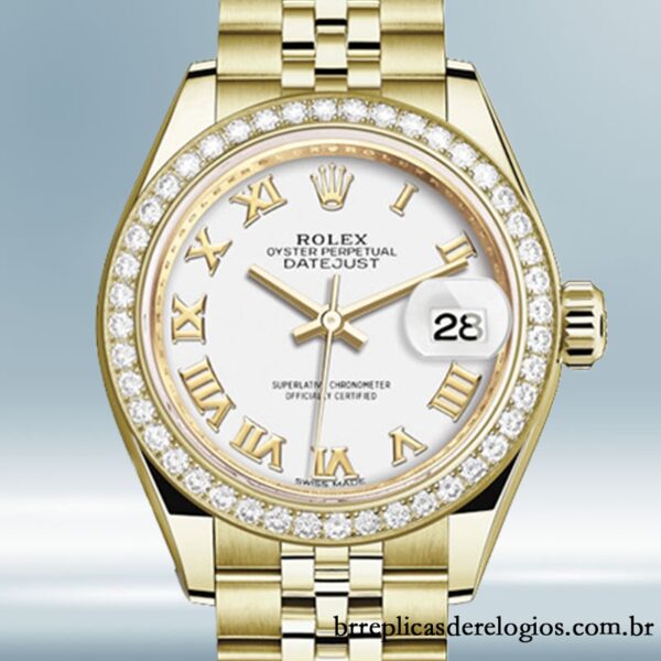 Rolex Datejust 28mm m279138rbr-0032 Senhoras Tom de ouro