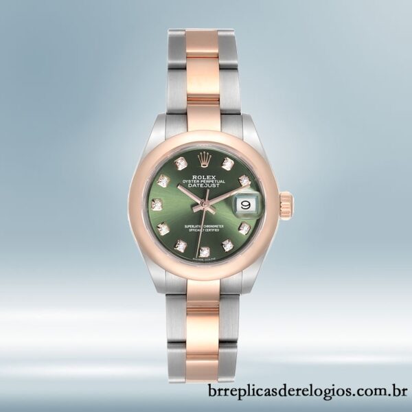 Rolex Datejust 28mm Senhoras 279161 Tom prata Mostrador Verde - Imagem 2