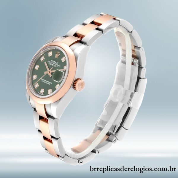 Rolex Datejust 28mm Senhoras 279161 Tom prata Mostrador Verde - Imagem 3