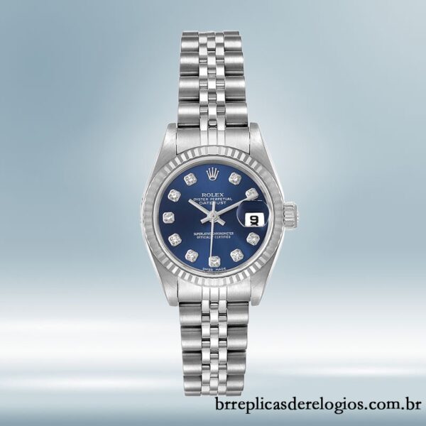 Rolex Datejust Senhoras 28mm 279174 Tom prata mostrador azul - Imagem 2