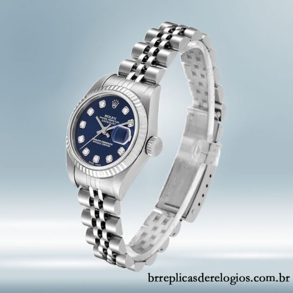 Rolex Datejust Senhoras 28mm 279174 Tom prata mostrador azul - Imagem 3