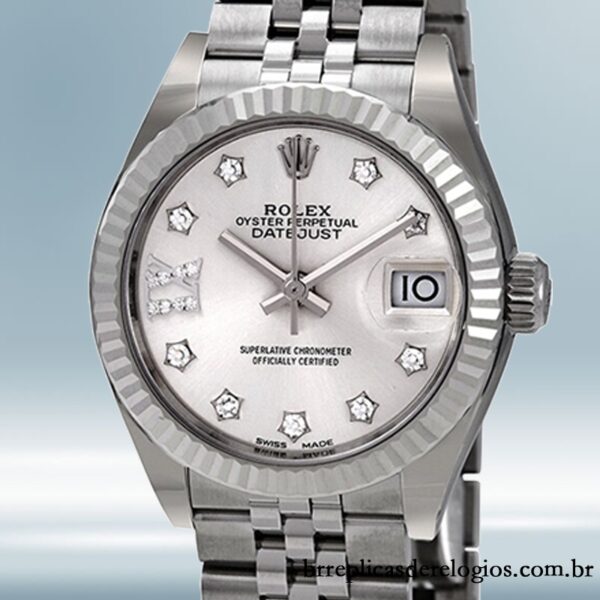 Rolex Datejust m279174-0021 Senhoras 28mm Tom prata