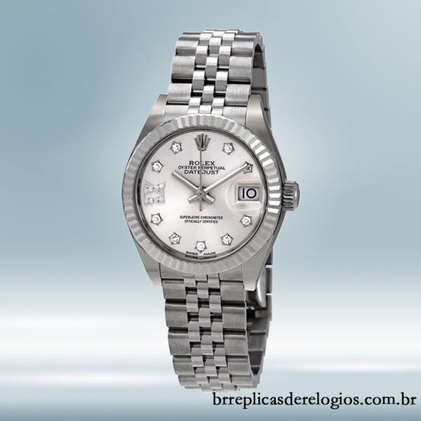 Rolex Datejust m279174-0021 Senhoras 28mm Tom prata - Image 2