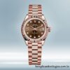 Rolex Datejust Senhoras 28mm m279175-0002 Mostrador Diamante Chocolate Rosa Dourado - Imagem 2