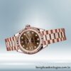 Rolex Datejust Senhoras 28mm m279175-0002 Mostrador Diamante Chocolate Rosa Dourado - Imagem 3