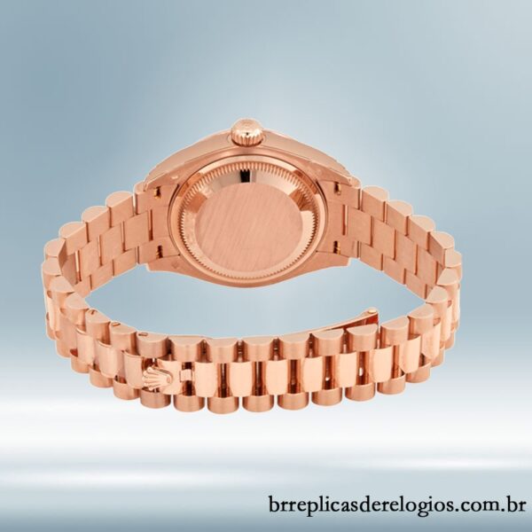 Rolex Datejust Senhoras 28mm m279175-0002 Mostrador Diamante Chocolate Rosa Dourado - Image 4