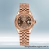 Rolex Datejust Senhoras 28mm m279175-0002 Mostrador Diamante Chocolate Rosa Dourado - Imagem 5