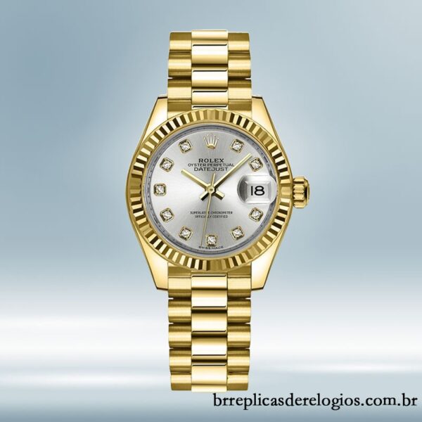Rolex Datejust m279178-0015 28mm Senhoras Automático Mostrador Prateado - Image 2
