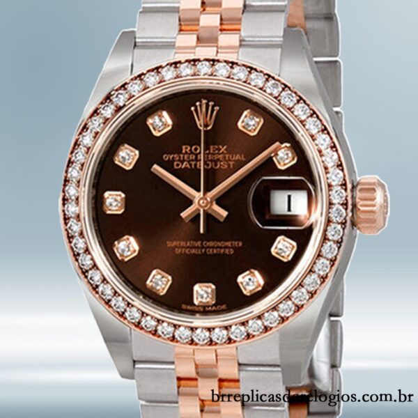 Rolex Datejust m279381rbr-0011 28mm Senhoras Pulseira do Jubileu Mostrador Chocolate