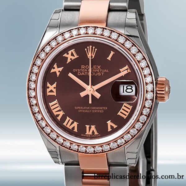 Rolex Datejust Senhoras 28mm m279381rbr-0010 pulseira de ostra Mostrador Chocolate