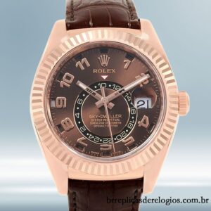 Rolex Sky-dweller masculino 326135-L 42mm Mostrador Marrom Automático