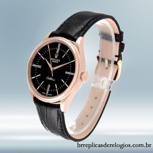 Rolex Cellini m50505-0009 masculino 39mm Correia de couro Rosa Dourado - Image 3