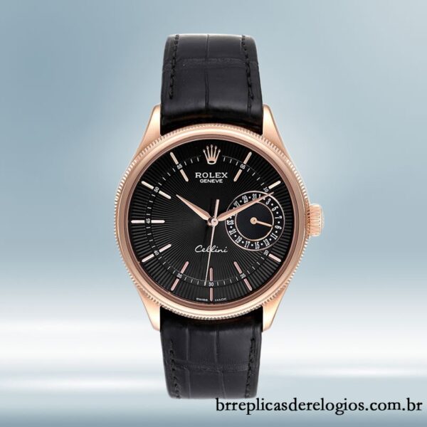 Rolex Cellini 39mm masculino m50515-0011 mostrador preto Rosa Dourado - Image 2