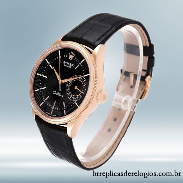 Rolex Cellini 39mm masculino m50515-0011 mostrador preto Rosa Dourado - Image 3