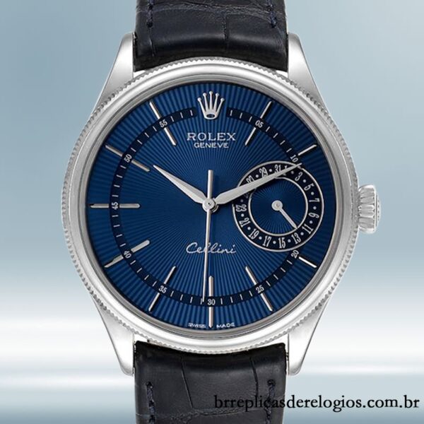 Rolex Cellini m50519-0011 39mm masculino Correia de couro Tom prata