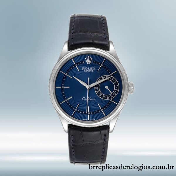 Rolex Cellini m50519-0011 39mm masculino Correia de couro Tom prata - Image 2