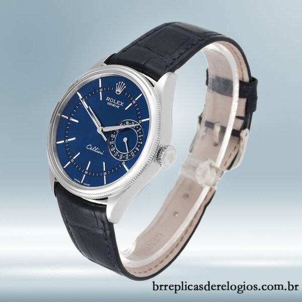 Rolex Cellini m50519-0011 39mm masculino Correia de couro Tom prata - Image 3