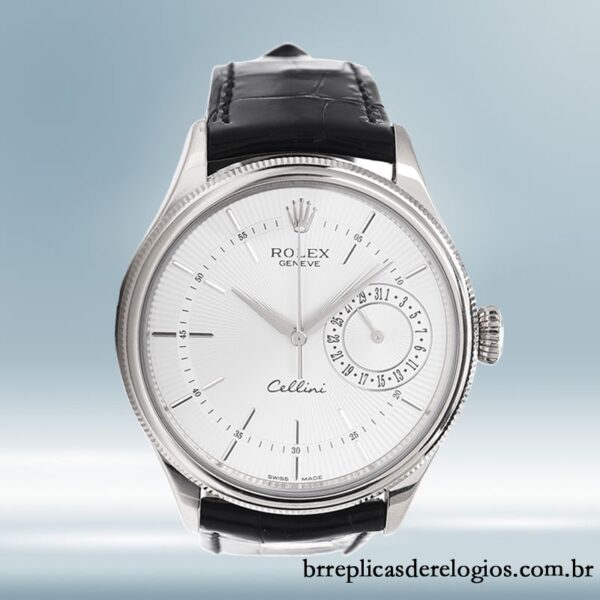Rolex Cellini masculino m50519-0006 39mm Correia de couro mostrador branco - Image 2
