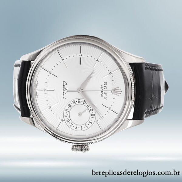Rolex Cellini masculino m50519-0006 39mm Correia de couro mostrador branco - Image 3