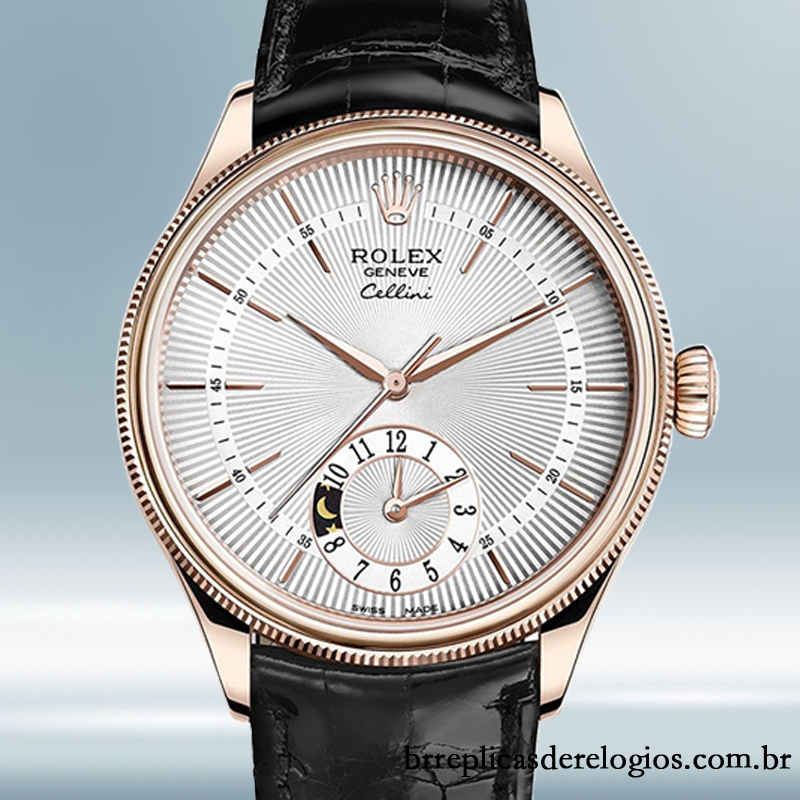 Rolex Cellini masculino 39mm m50525-0009 Correia de couro
