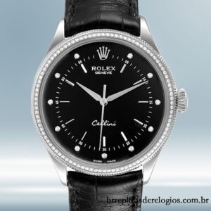 Rolex Cellini 39mm m50609rbr-0007 masculino Correia de couro