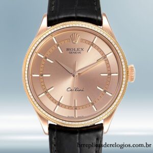 Rolex Cellini masculino m50705rbr-0010 39mm Automático Correia de couro