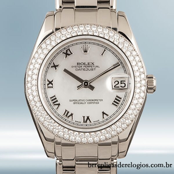 Rolex Pearlmaster 81339 Unissex 36mm Tom prata Pulseira