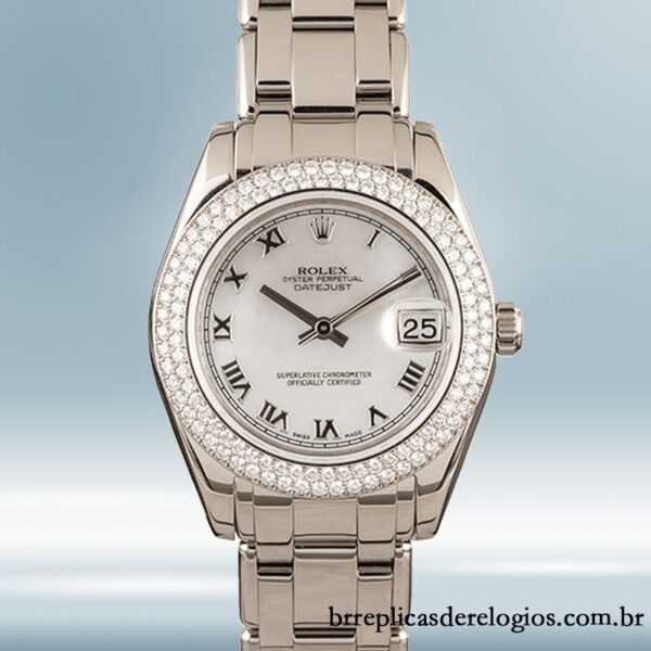 Rolex Pearlmaster 81339 Unissex 36mm Tom prata Pulseira - Image 2