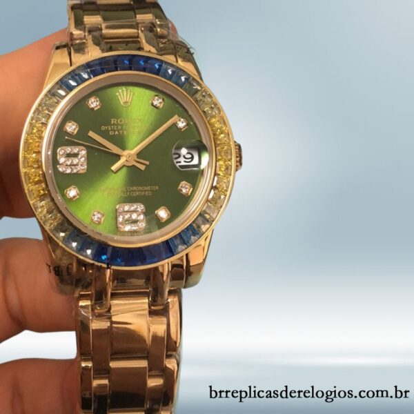 Rolex Pearlmaster Senhoras 31mm 86348SABLV-42748 Tom de ouro Automático - Imagem 5